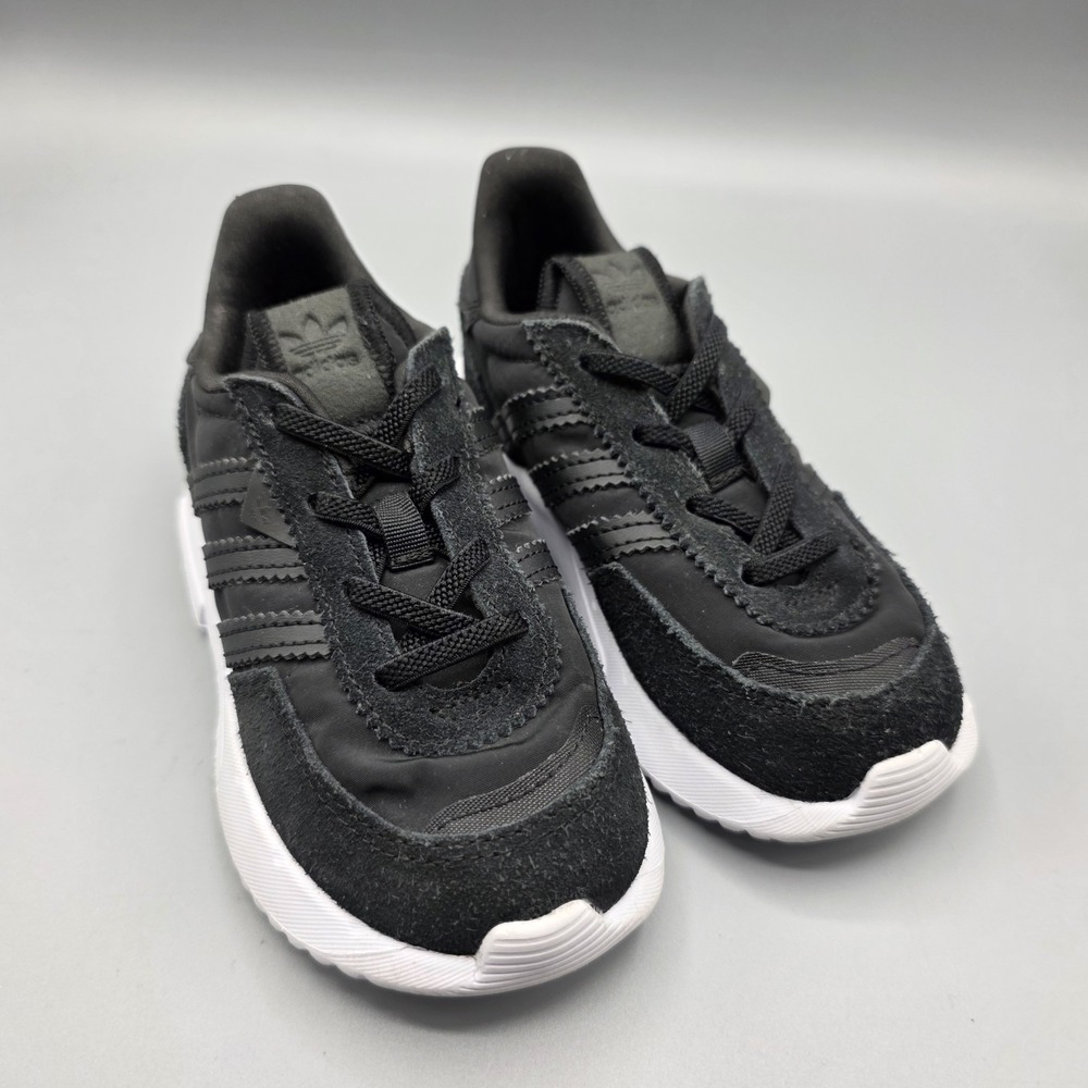 Adidas Retropy F2 EL I Sneakers Shoes Toddler 9 Black Leather Nylon Kids GW3316